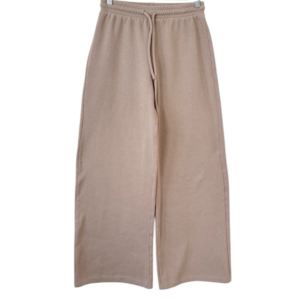 Zara Beige Wide-Leg Track Pants
